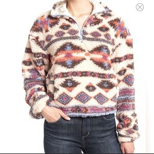 Altar’d State Womens/Teens Multicolored Fleece Pull Over XS